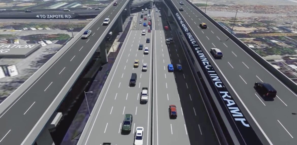 Elevated Skyway assigned for Class 1 vehicles; Buses, delivery vans to at-grade section